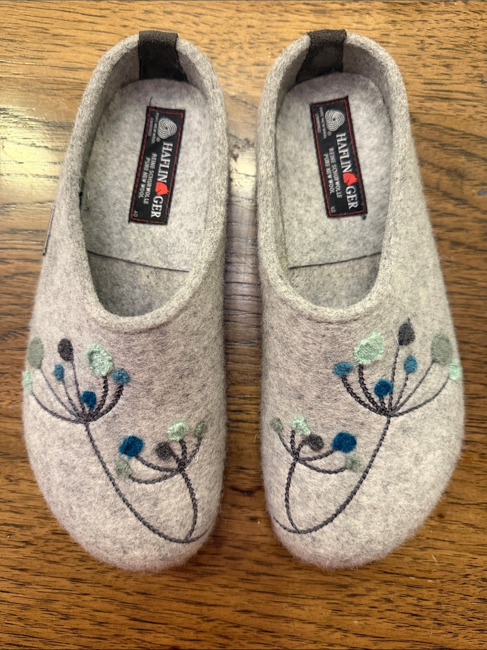 Haflinger Grizzly Amaya Felted Wool Slipper Clog Women Size EU 40/US 9